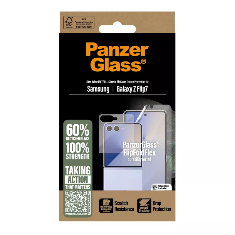 PanzerGlass set protezione FlipFoldFlex 2-in-1 Classic Fit vetro + pellicola TPU Ultra-Wide per Samsung