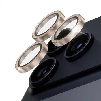 PanzerGlass® Hoops® protezione obiettivo fotocamera glitter oro iPhone 17 Pro | iPhone 17 Pro Max | iPhone 16 Pro | 16 Pro Max