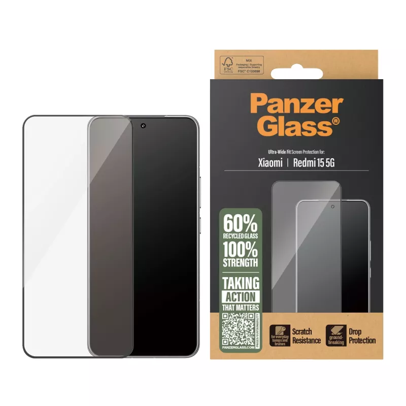 PanzerGlass ® pellicola protettiva display Xiaomi Redmi 15 5G | Ultra-Wide Fit