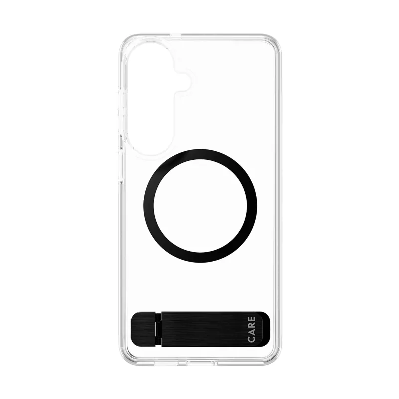 PanzerGlass CARE™ by ® custodia trasparente con kickstand nero e Qi Samsung Galaxy S26+