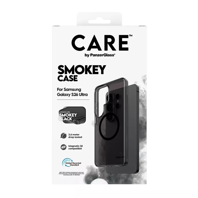 Custodia protettiva PanzerGlass CARE Urban Explorer Case Smokey con Qi nero per Samsung Galaxy S26 Ultra