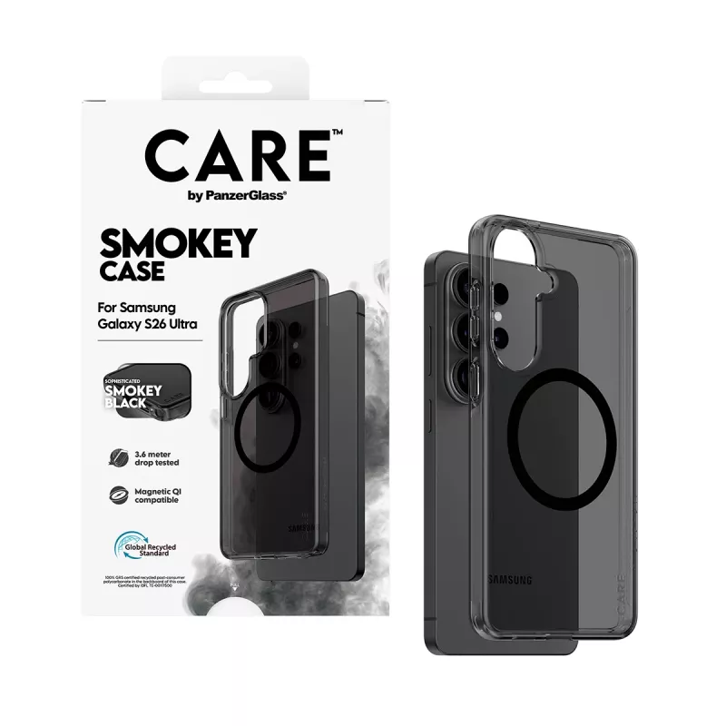 Custodia protettiva PanzerGlass CARE Urban Explorer Case Smokey con Qi nero per Samsung Galaxy S26 Ultra