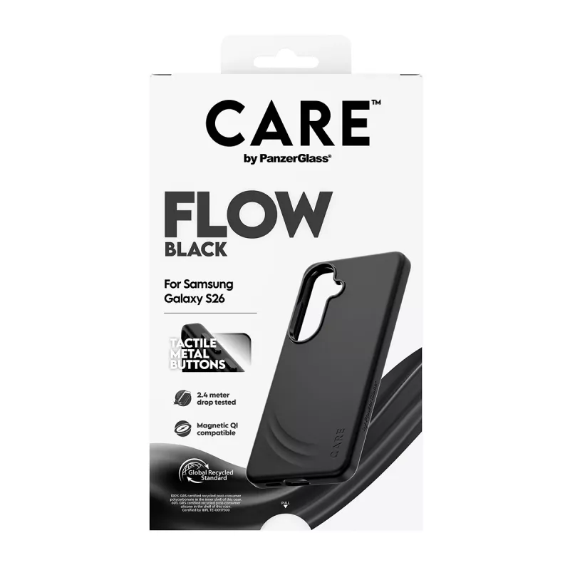 PanzerGlass CARE™ by ® Flow Case nero con Qi Samsung Galaxy S26