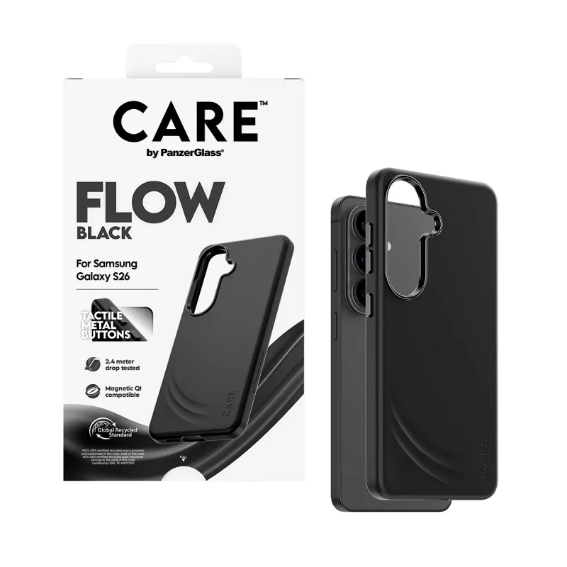 PanzerGlass CARE™ by ® Flow Case nero con Qi Samsung Galaxy S26