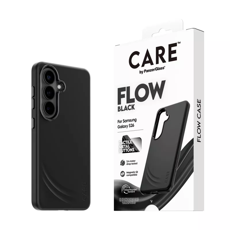 PanzerGlass CARE™ by ® Flow Case nero con Qi Samsung Galaxy S26