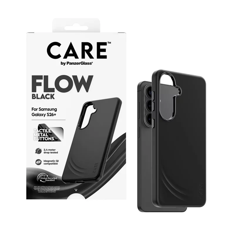 PanzerGlass CARE™ by ® Flow Case nero con Qi Samsung Galaxy S26+