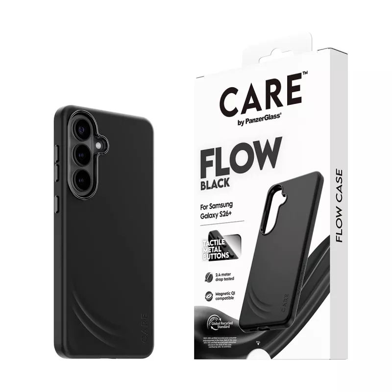 PanzerGlass CARE™ by ® Flow Case nero con Qi Samsung Galaxy S26+