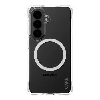 Custodia protettiva PanzerGlass CARE Samba trasparente con Qi bianco per Samsung Galaxy S26