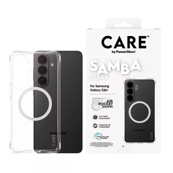 PanzerGlass CARE™ by ® Samba custodia trasparente con Qi bianco Samsung Galaxy S26+