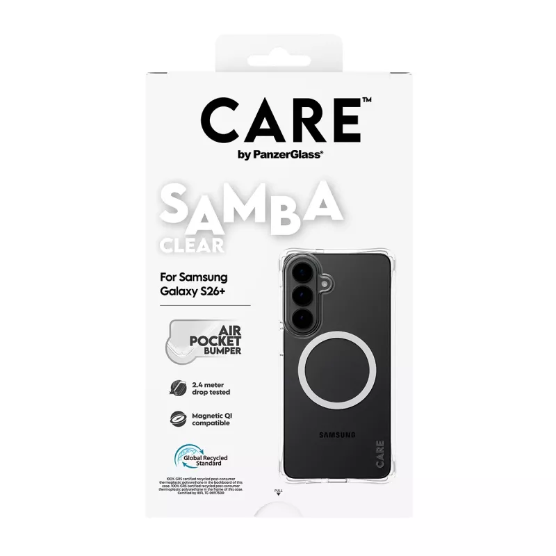PanzerGlass CARE™ by ® Samba custodia trasparente con Qi bianco Samsung Galaxy S26+