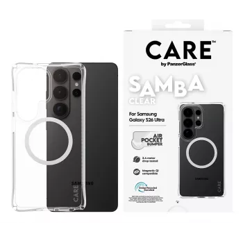 PanzerGlass CARE™ by ® Samba custodia trasparente con Qi bianco Samsung Galaxy S26 Ultra