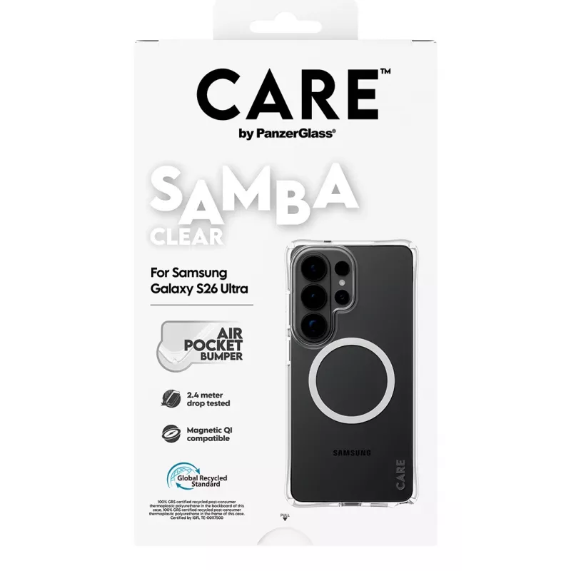 PanzerGlass CARE™ by ® Samba custodia trasparente con Qi bianco Samsung Galaxy S26 Ultra