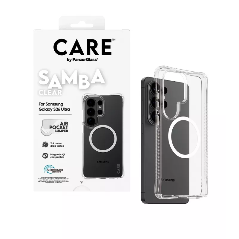 PanzerGlass CARE™ by ® Samba custodia trasparente con Qi bianco Samsung Galaxy S26 Ultra
