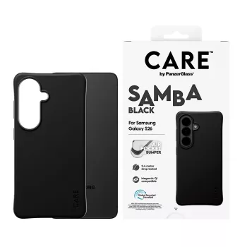 PanzerGlass CARE™ by ® Samba Case nero con Qi Samsung Galaxy S26
