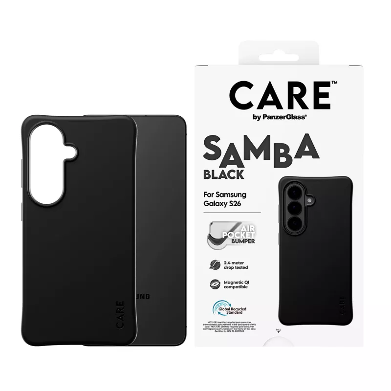PanzerGlass CARE™ by ® Samba Case nero con Qi Samsung Galaxy S26