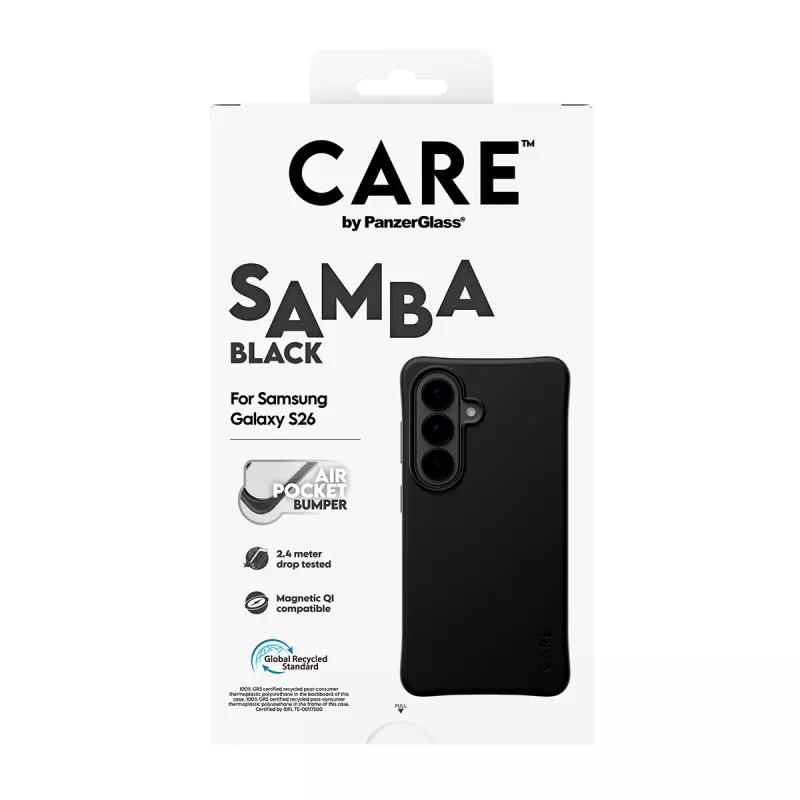 PanzerGlass CARE™ by ® Samba Case nero con Qi Samsung Galaxy S26