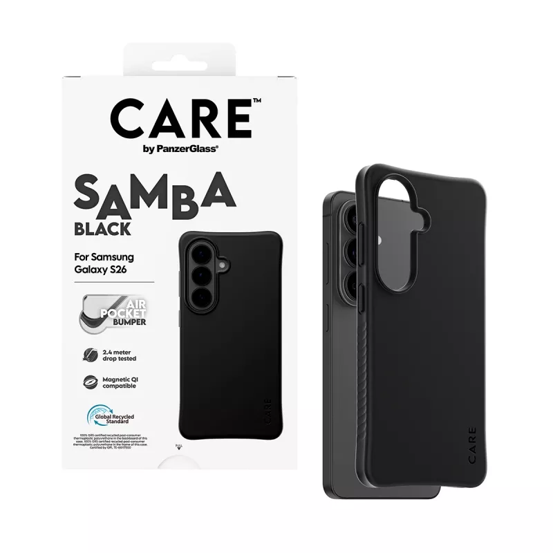 PanzerGlass CARE™ by ® Samba Case nero con Qi Samsung Galaxy S26