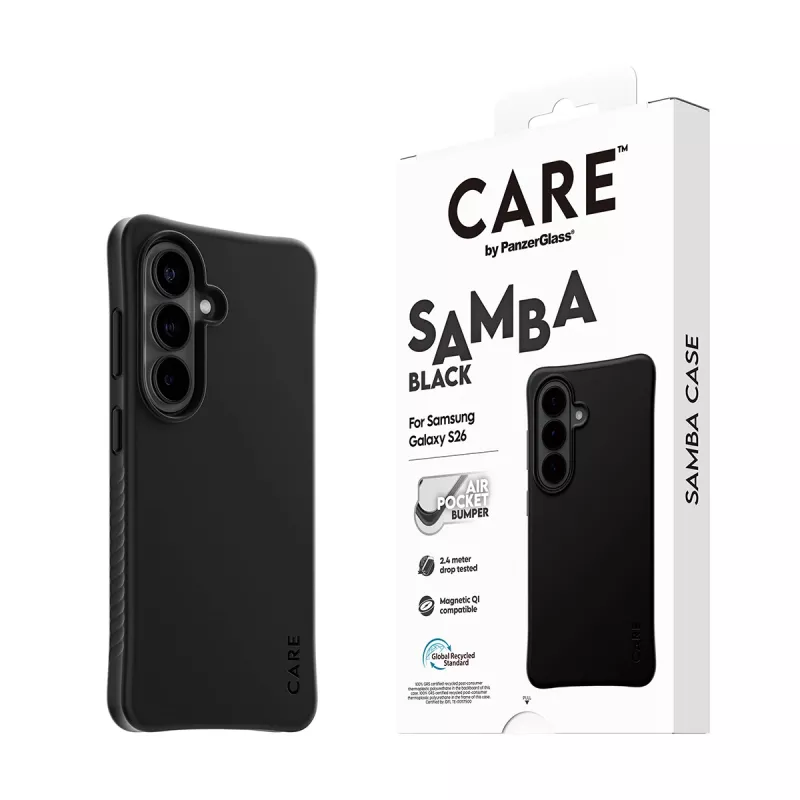 PanzerGlass CARE™ by ® Samba Case nero con Qi Samsung Galaxy S26