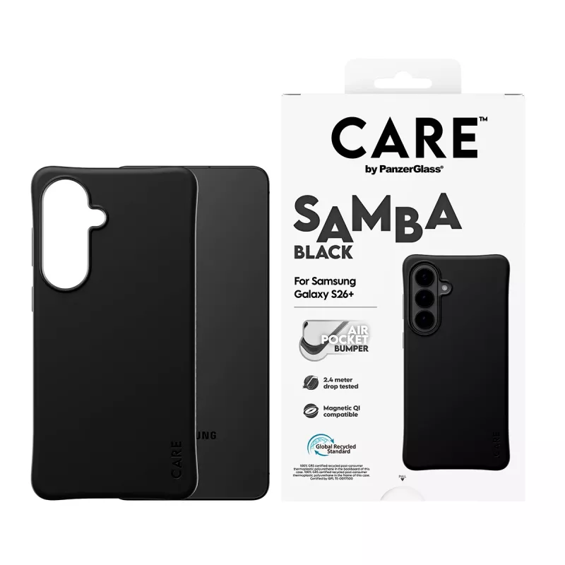 PanzerGlass CARE™ by ® Samba Case nero con Qi Samsung Galaxy S26+