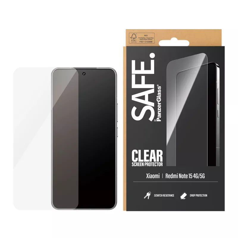 Pellicola protezione display PanzerGlass SAFE. by ® Xiaomi Redmi Note 15 4G | 5G | Ultra-Wide Fit