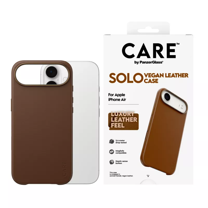 PanzerGlass CARE Solo Case per Apple iPhone Air, marrone, custodia