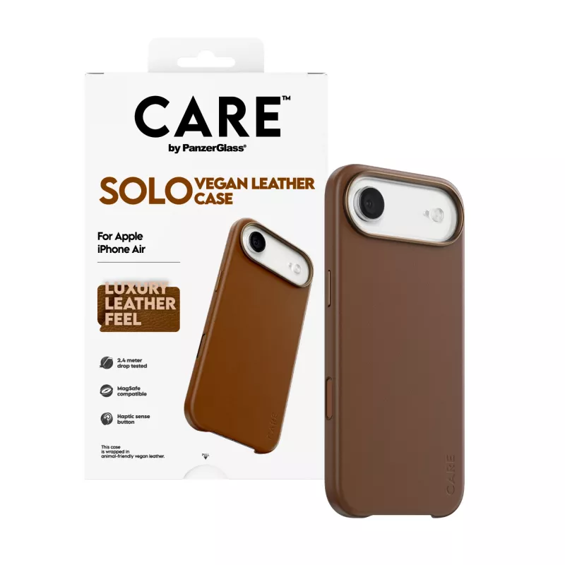 PanzerGlass CARE Solo Case per Apple iPhone Air, marrone, custodia