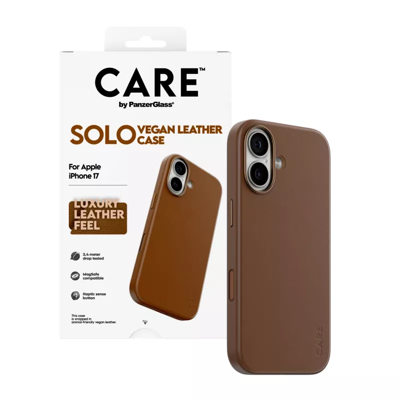 Custodia protettiva PanzerGlass CARE Solo per iPhone 17, marrone