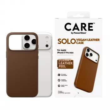 Custodia per cellulare PanzerGlass CARE Solo Case marrone per Apple iPhone 17 Pro Max, custodia, marrone