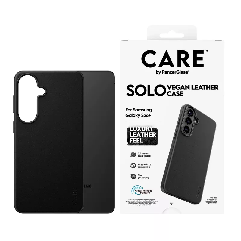 Custodia protettiva PanzerGlass CARE Solo Case per Samsung Galaxy S26+ – nero, compatibile con Galaxy S26+