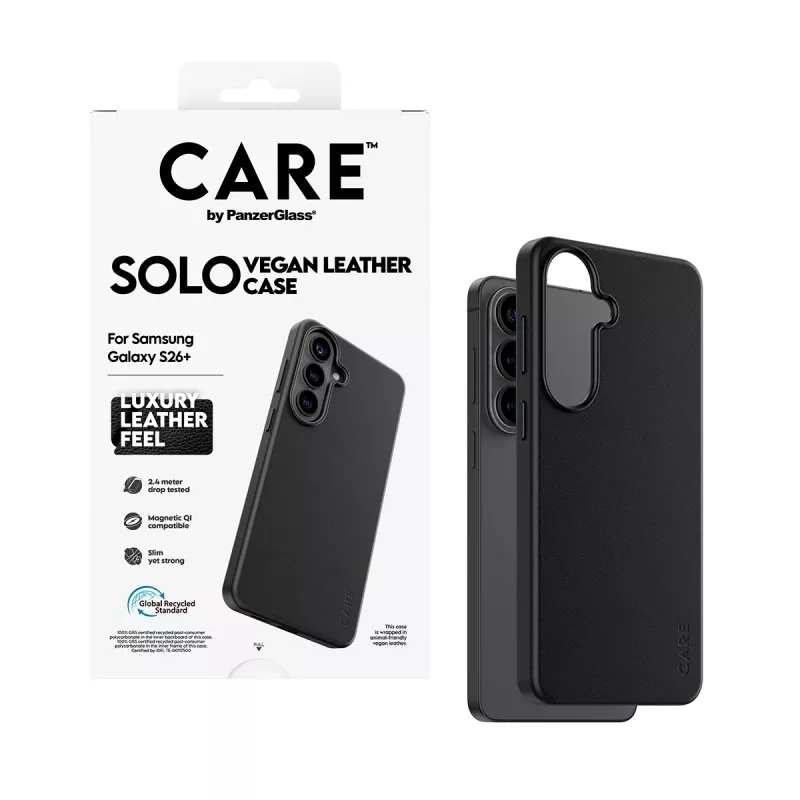 Custodia protettiva PanzerGlass CARE Solo Case per Samsung Galaxy S26+ – nero, compatibile con Galaxy S26+