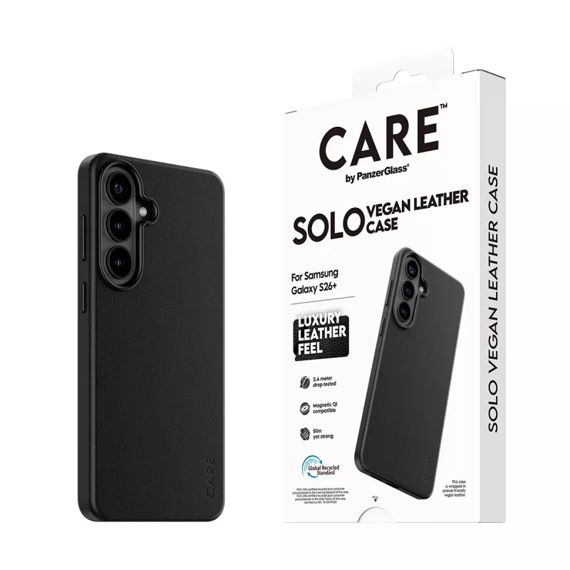 Custodia protettiva PanzerGlass CARE Solo Case per Samsung Galaxy S26+ – nero, compatibile con Galaxy S26+