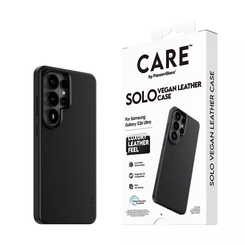 PanzerGlass CARE Solo custodia per Samsung Galaxy S26 Ultra, nero, compatibile Qi