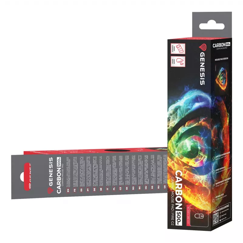 Tappetino mouse gaming GENESIS Carbon 500 M Fire G2 multicolore