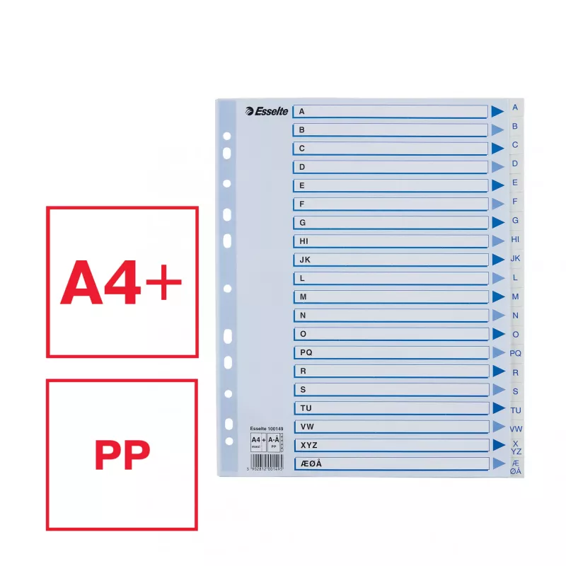 Esselte 100149 indice a linguette polipropilene (PP) bianco