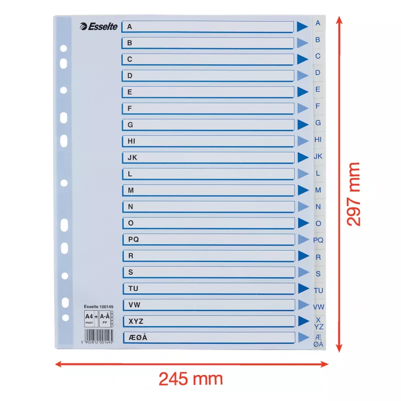 Esselte 100149 indice a linguette polipropilene (PP) bianco