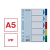 Linguette divisorie ESSELTE 5 pezzi A5 polipropilene colorato, per archiviare e indicizzare