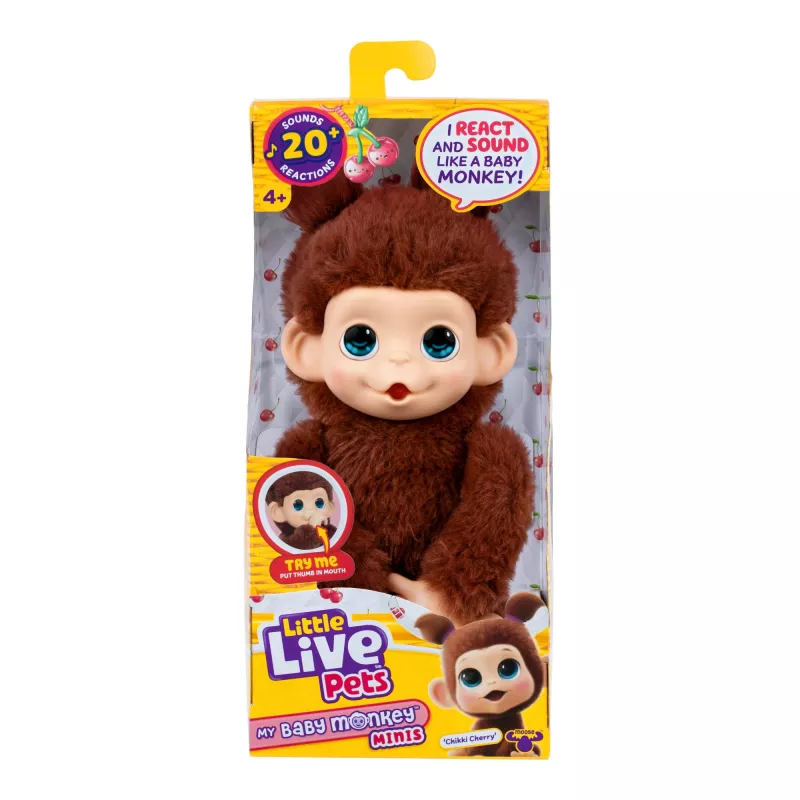 Moose Toys Little Live Pets My Baby Monkey 'Chikki Cherry', ragazzo/ragazza, 2 anni, con suono