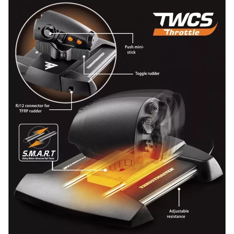 Thrustmaster T-16000M FCS Flight Pack nero USB joystick analogico/digitale MAC, PC