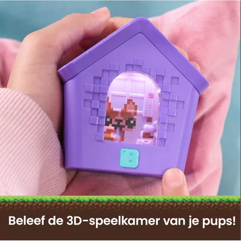 Bitzee, casa interattiva per cani giocattolo con 15 cuccioli all'interno, stanza 3D, reagisce al tocco, giocattolo animale digitale per bambine e bambini da 5 anni