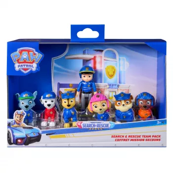 PAW Patrol Search & Rescue Team Pack con 7 statuine da collezione, incluse Ryder & 6 cuccioli, giocattolo per bambini e bambine da 3 anni