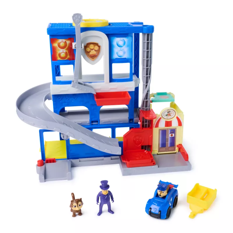 PAW Patrol: Pup Squad, Search & Rescue HQ set di gioco con Chase Pup Squad Racer, action figure Humdinger & Kitty Pal, giocattolo per bambini e bambine da 3 anni
