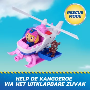 PAW Patrol: Search & Rescue, Skye elicottero di soccorso con 2 figure, elicottero eroe giocattolo con funzione a richiamo, giocattolo per bambini e bambine da 3 anni