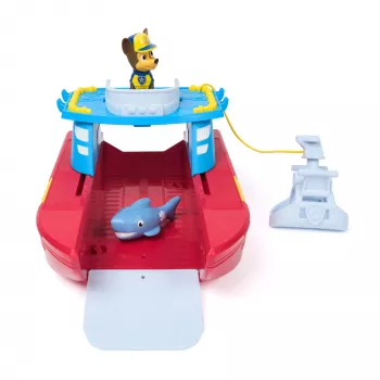 PAW Patrol Sea Patroller Vehicle con figura Chase e squalo, 2 modalità di pattugliamento, giocattolo per bambini e bambine da 3 anni