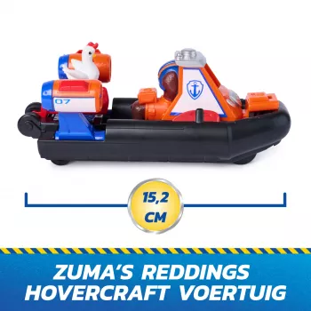 PAW Patrol: Search & Rescue, Zuma Rescue Hovercraft Water Vehicle con 2 figure, barca giocattolo con azione a richiamo, giocattolo per bambini e bambine da 3 anni