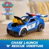 PAW Patrol: Search & Rescue, Chase Launch 'N' Rescue Cruiser con figura & 2 proiettili, luci, suoni & lanciatore nascosto, giocattolo per bambini e bambine da 3 anni