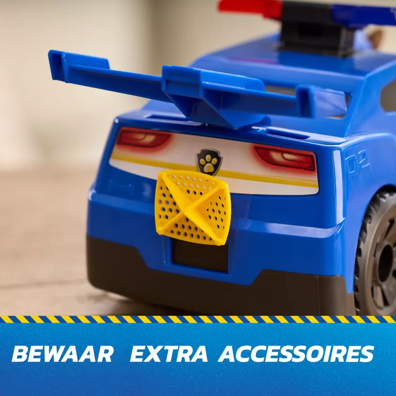 PAW Patrol: Search & Rescue, Chase Launch 'N' Rescue Cruiser con figura & 2 proiettili, luci, suoni & lanciatore nascosto, giocattolo per bambini e bambine da 3 anni