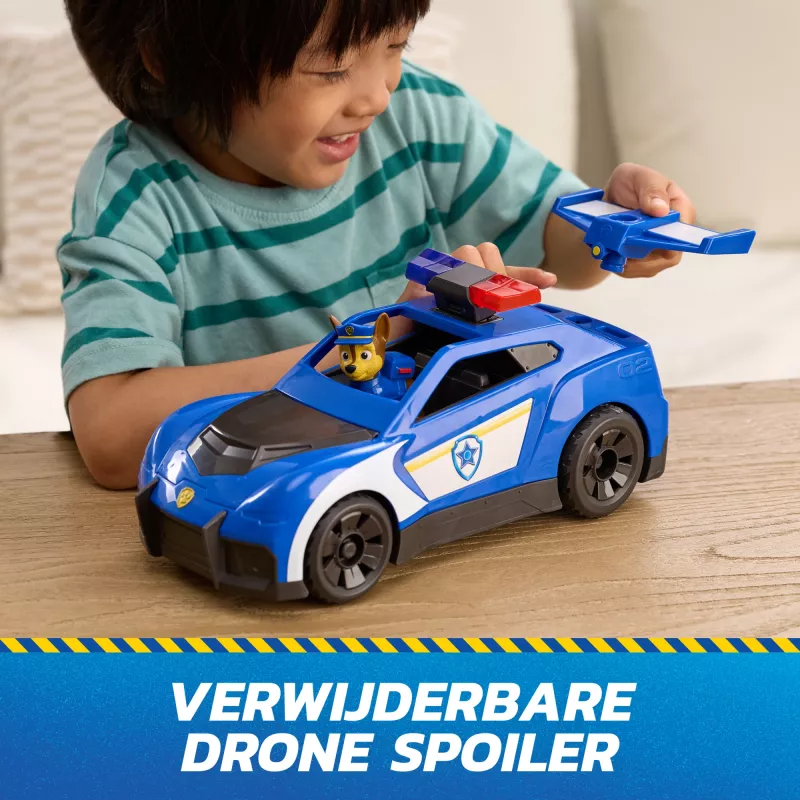 PAW Patrol: Search & Rescue, Chase Launch 'N' Rescue Cruiser con figura & 2 proiettili, luci, suoni & lanciatore nascosto, giocattolo per bambini e bambine da 3 anni
