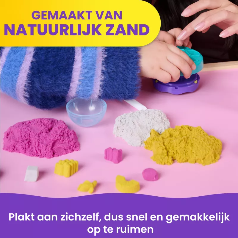 Kinetic Sand, set di gioco frullatore per smoothie, riempimento cestino di Pasqua, include 14 oz di sabbia modellabile, strumenti e stampo gelato, giocattolo cibo giocattolo