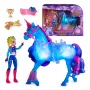 Unicorn Academy, Train & Glow Light-up River unicorno con Isabel, idea regalo di Pasqua, bambole & giocattolo unicorno per bambine, include 3 accessori per l'addestramento