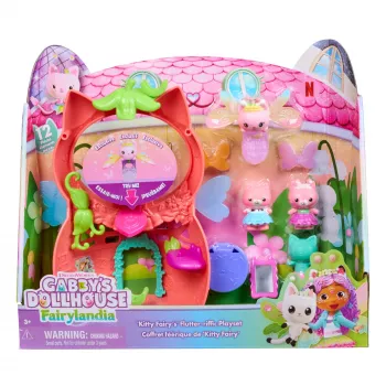 Gabbys Puppenhaus Feenlandia, Kitty Feen Schwing-flieg-riffes set di gioco con 12 pezzi & esclusivo anello Schwing-flieg-riff, giocattolo per bambine & bambini da 3 anni